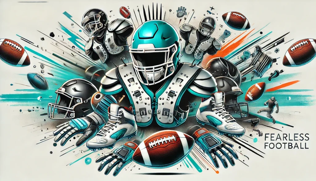 Viele American Football Ausrüstungsgegenstände