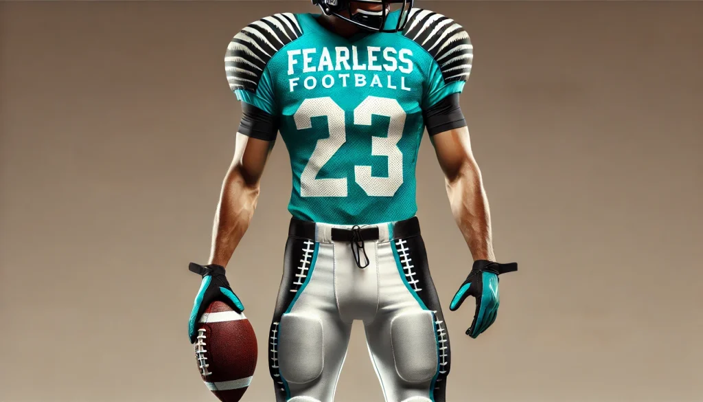 Komplette American Football Ausrüstung angezogen